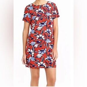 J. Crew Red and Blue Floral Mini Dress